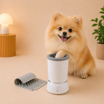 Limpador de Patas para Cachorro Portátil e Automático – Limpeza Rápida sem Sujeira